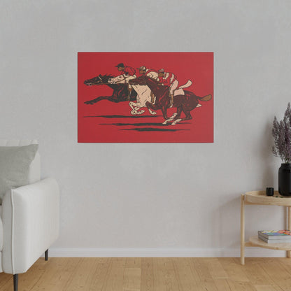 The Runners (1900), vintage horse racing illustration - Matte Canvas, Stretched, 0.75"