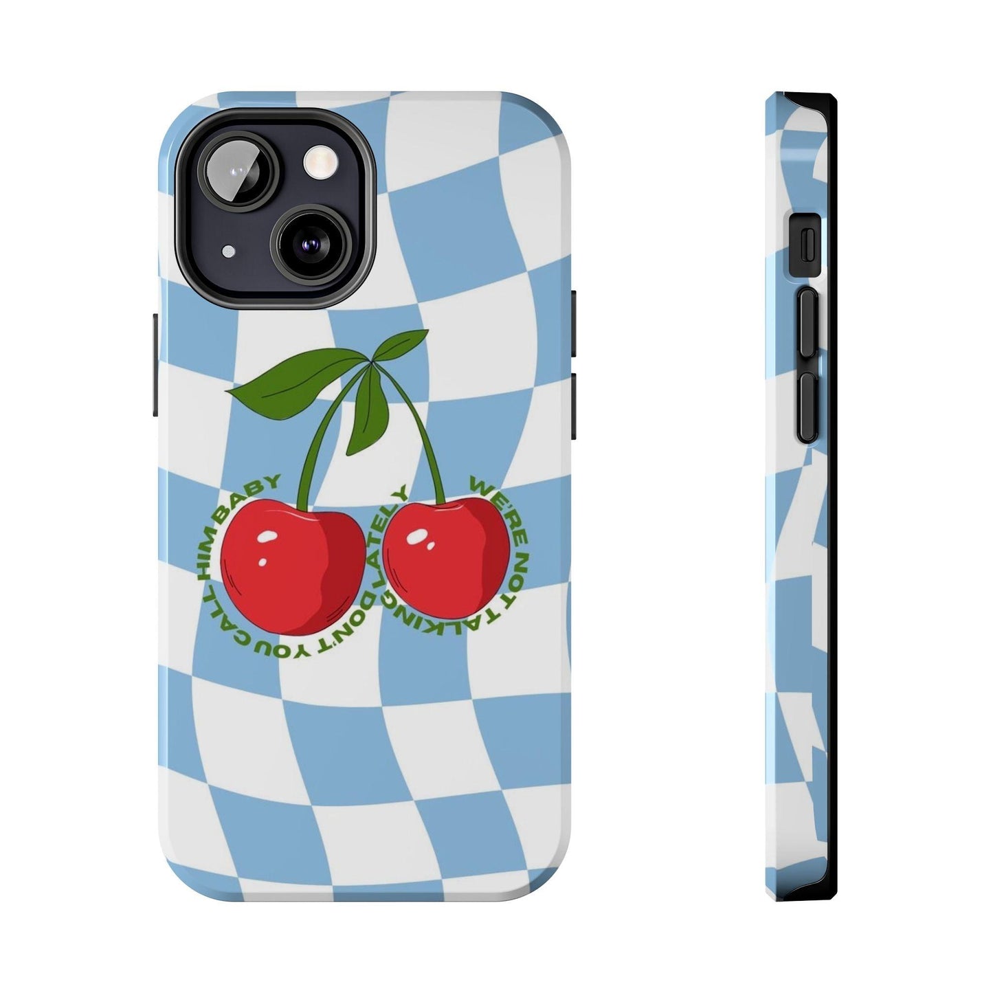 Cherry Gossip Check Tough iPhone Cases