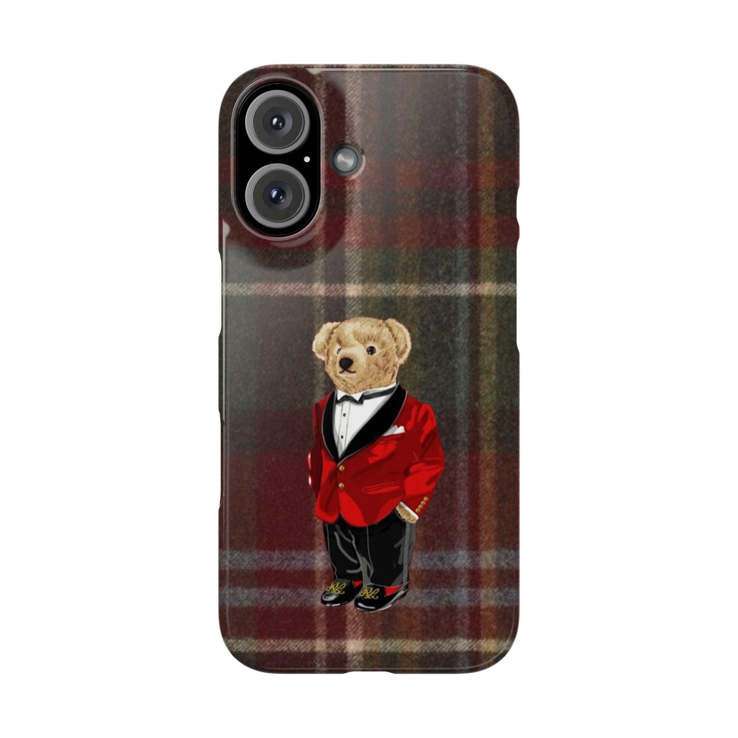 Dapper Bear Plaid Phone Case - Classic Tartan Polo Bear Design iPhone Cases