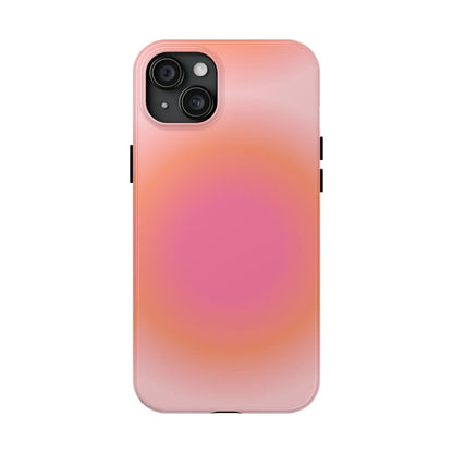 Coral Blushed Aura Tough iPhone Cases