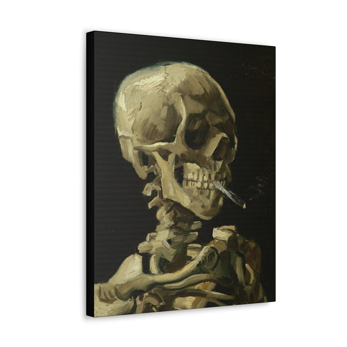 Vincent van Gogh - Head of a skeleton with a burning cigarette - Canvas Gallery Wraps