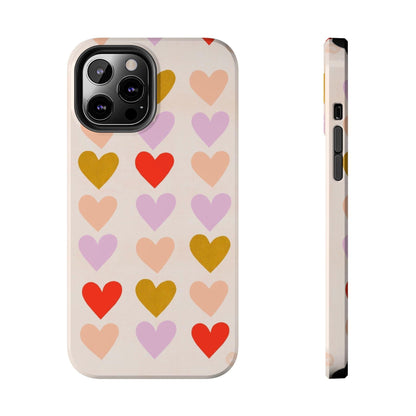 Cutesy Hearts Tough iPhone Cases