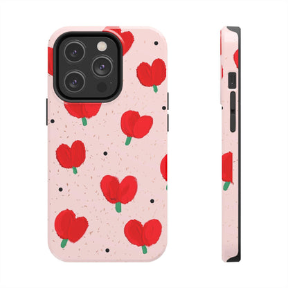 Floral Heart Aesthetic Tough iPhone Cases