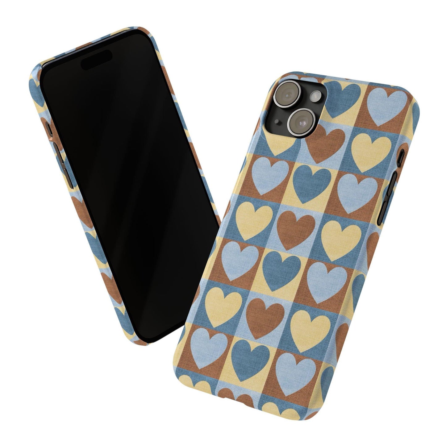 Retro Heart Mosaic Grid Case iPhone Cases