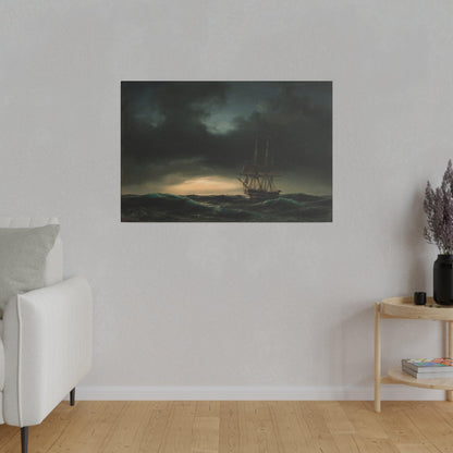 A Danish corvette in the lake after a storm by Anton Melbye - Matte Canvas, Stretched, 0.75"