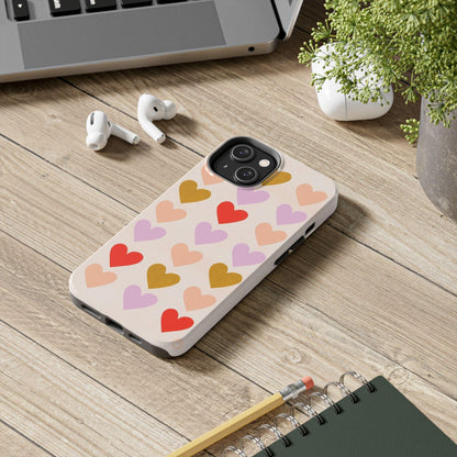 Cutesy Hearts Tough iPhone Cases