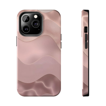 Blush Wave Satin Sandscape Tough iPhone Cases