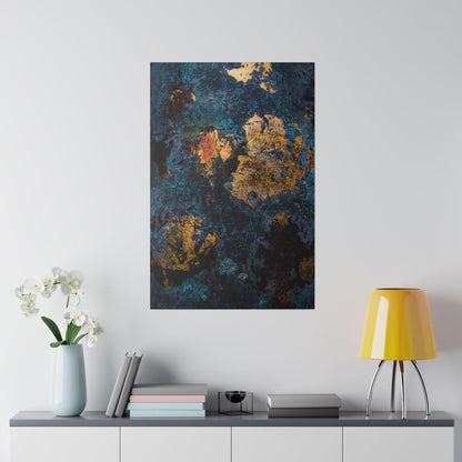 Blue Gold Abstract Painting - Matte Canvas, Stretched, 0.75"