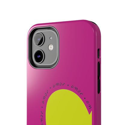 Amor Neon Heart Tough iPhone Cases