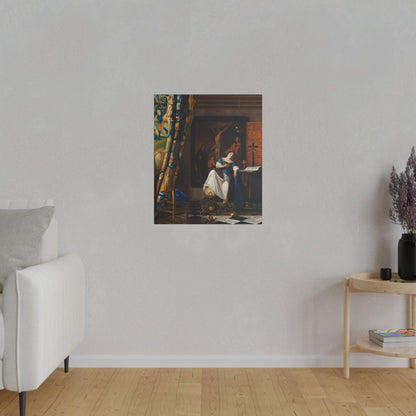 Allegory of the Catholic Faith circa 1670 by Johannes Vermeer on a Matte Canvas Stretched 0.75