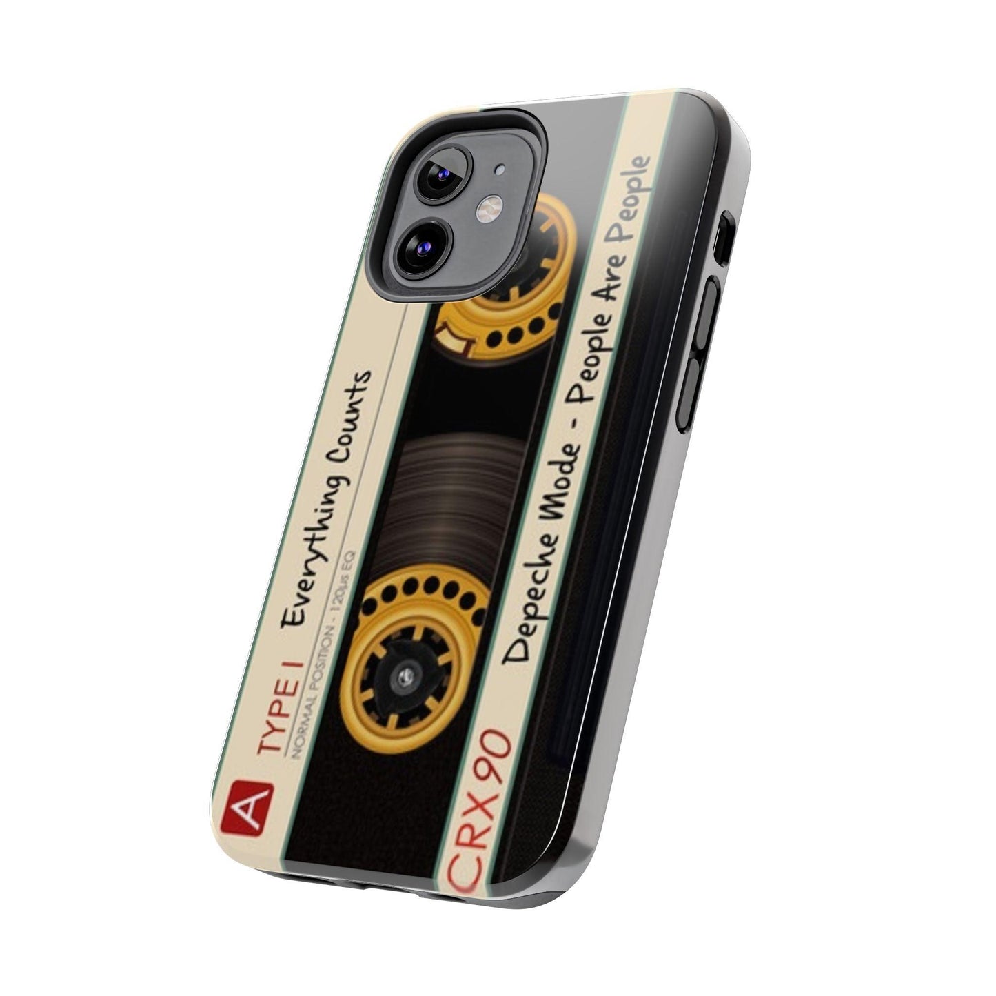 Nostalgic Old Cassette Tape with Yellow wheels iPhone Cases