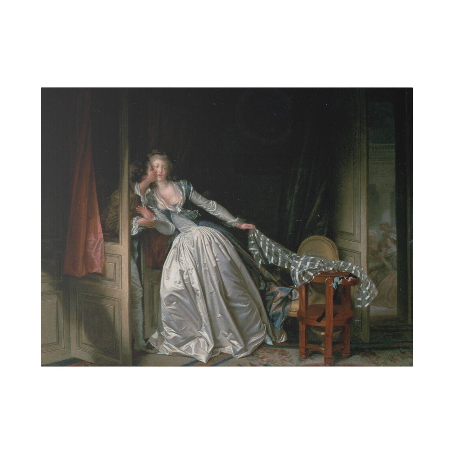 The Stolen Kiss by Jean-Honoré Fragonard - Matte Canvas, Stretched, 0.75"