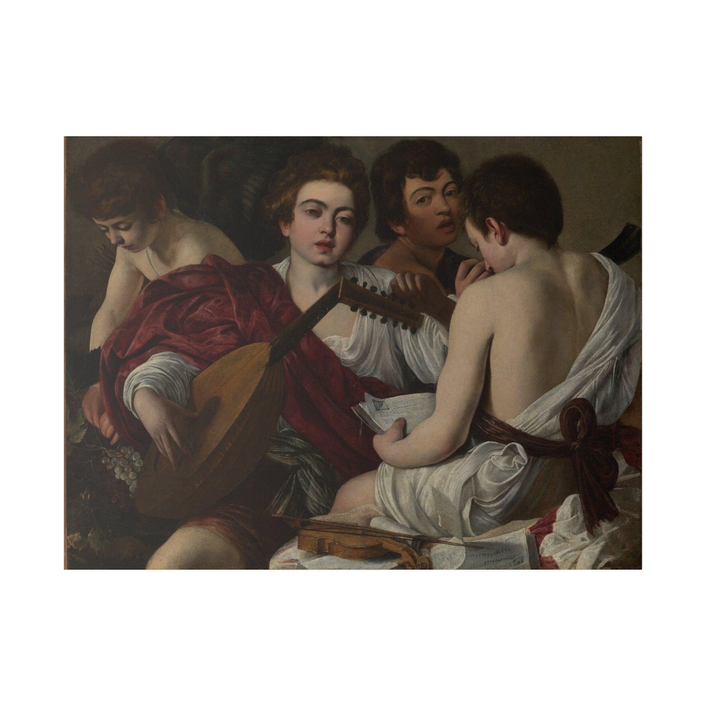 The Musicians by Caravaggio by Caravaggio (Michelangelo Merisi) - Matte Canvas, Stretched, 0.75"