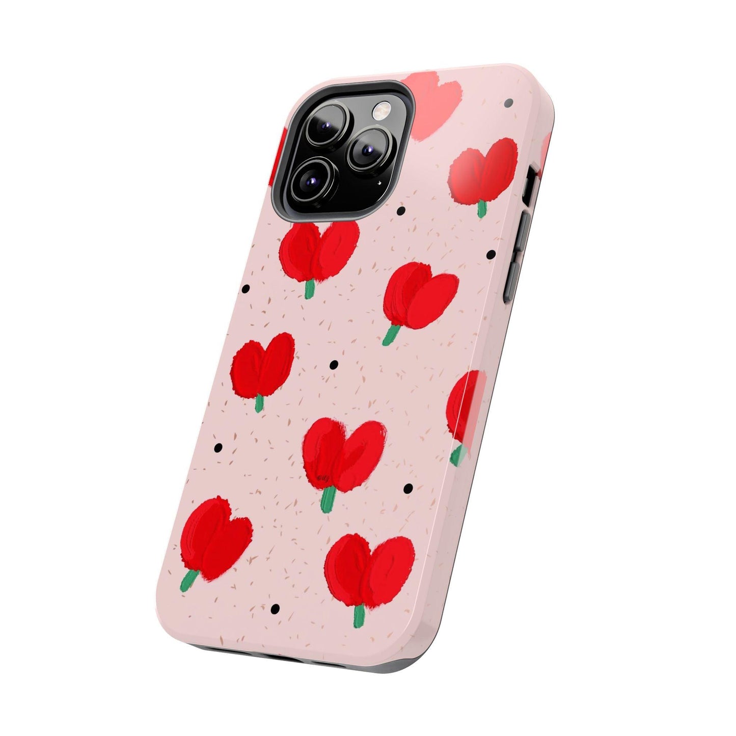 Floral Heart Aesthetic Tough iPhone Cases