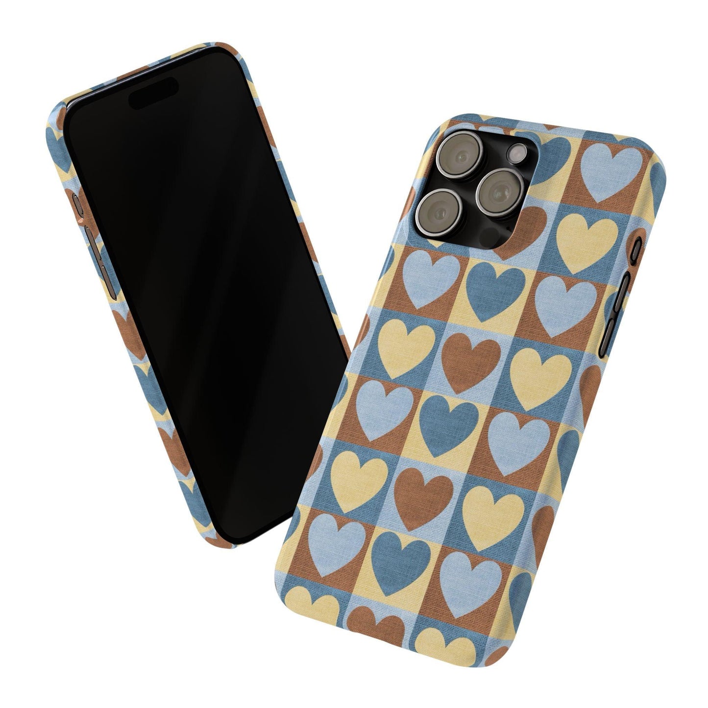 Retro Heart Mosaic Grid Case iPhone Cases