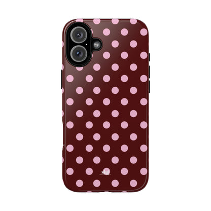 Burgundy Pink Polka Dot Phone Case