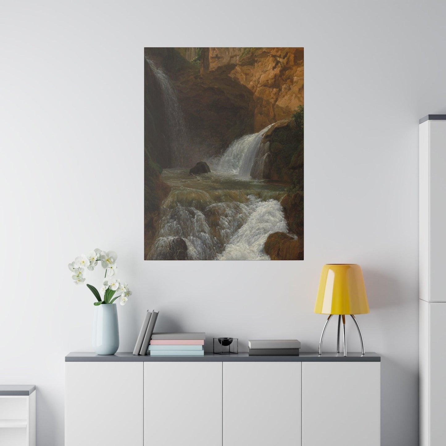 View of the Waterfalls at Tivoli 1788 by Jean Joseph Xavier Bidauld on a Matte Canvas Stretched 0.75