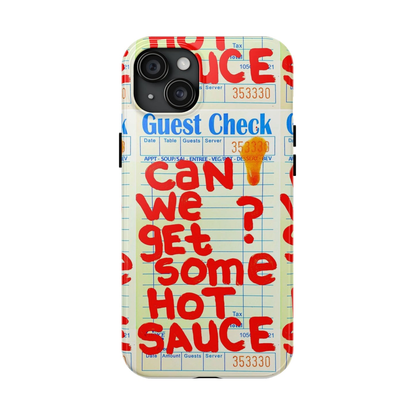 Funny Hot Sauce Guest Check Phone Case - Tough Protection for Foodies