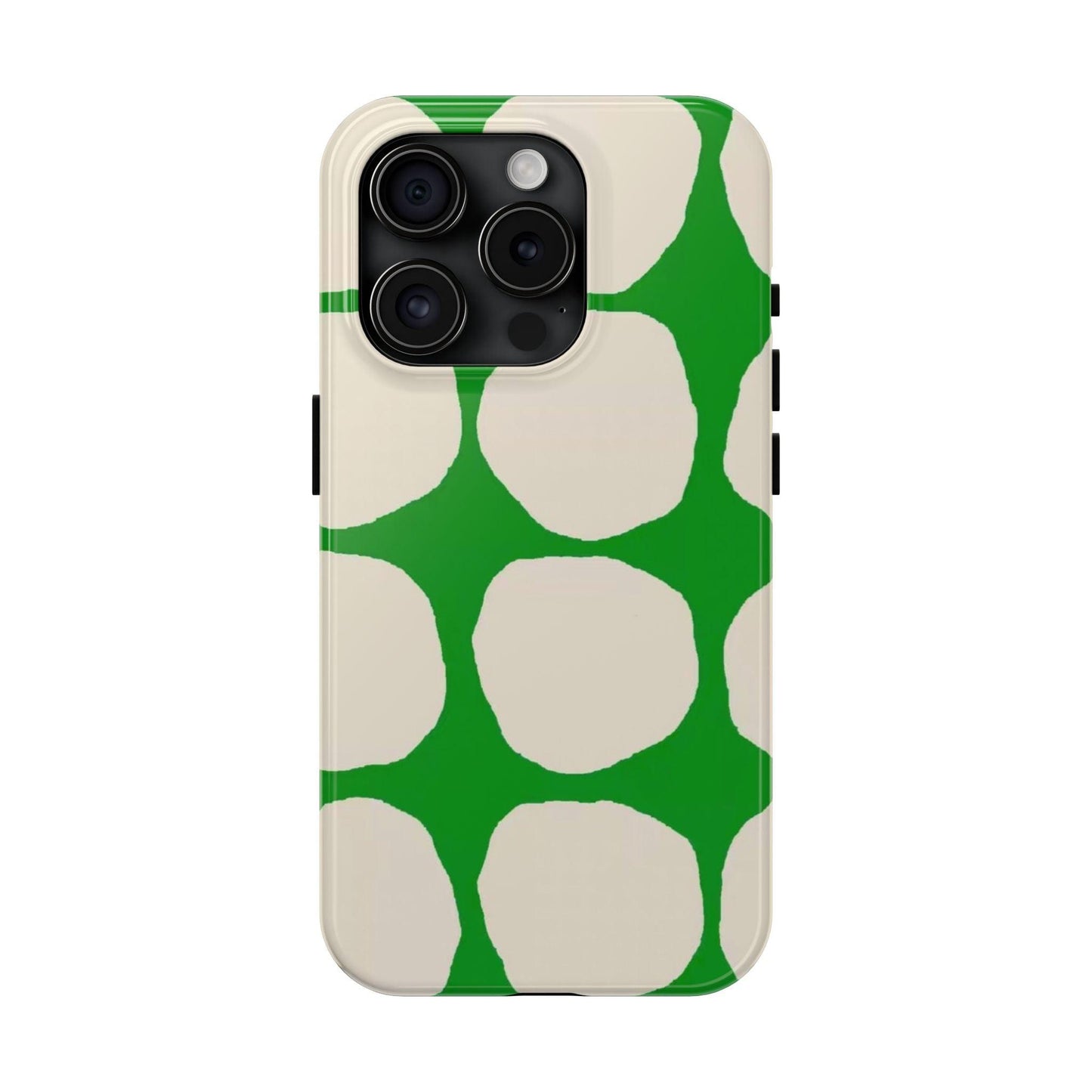 Green Scape with Beige Dots Tough iPhone Cases