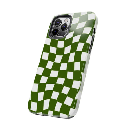 Green Checkmates Tough iPhone Cases