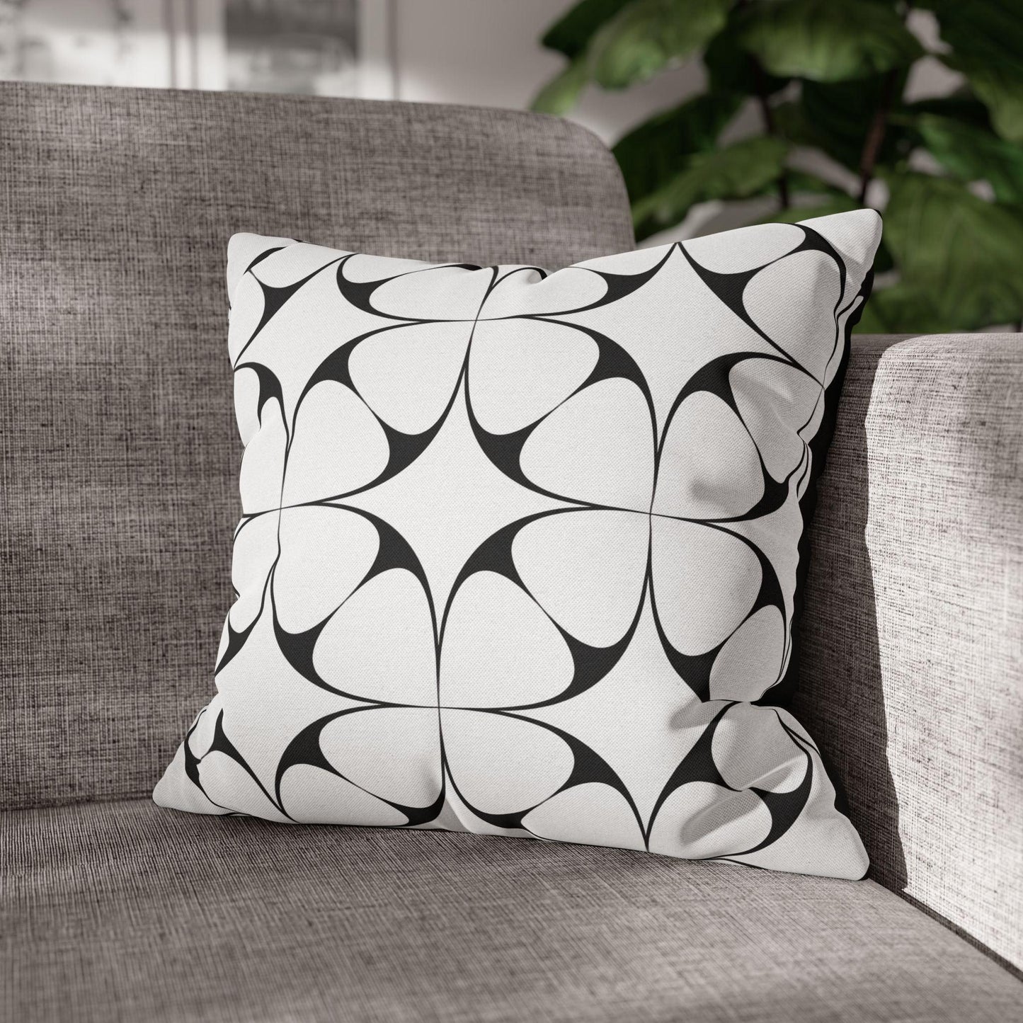 Opulent Symmetry Monochrome Pillowcase – Elevate Your Decor with Luxurious Black & White Style