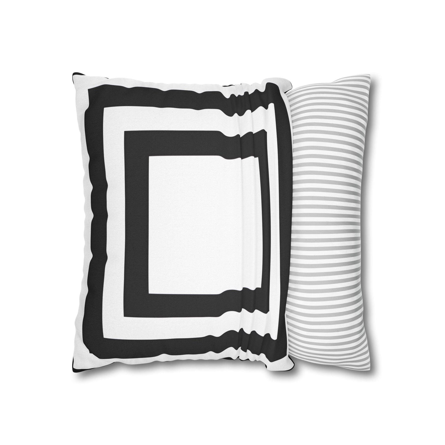 Imperial Edge Luxe Cushion - Monochrome Black and White Spun Polyester Square Pillowcase