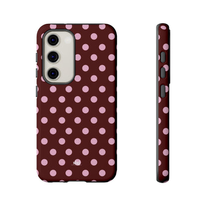 Burgundy Pink Polka Dot Phone Case