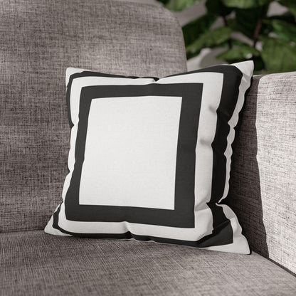 Imperial Edge Luxe Cushion - Monochrome Black and White Spun Polyester Square Pillowcase