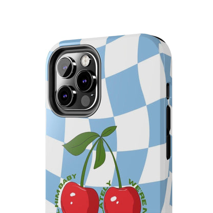 Cherry Gossip Check Tough iPhone Cases