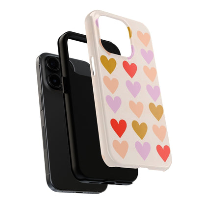 Cutesy Hearts Tough iPhone Cases