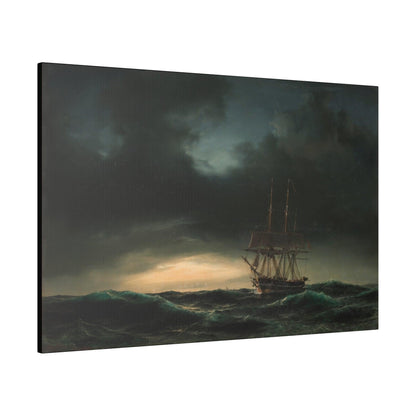 A Danish corvette in the lake after a storm by Anton Melbye - Matte Canvas, Stretched, 0.75"