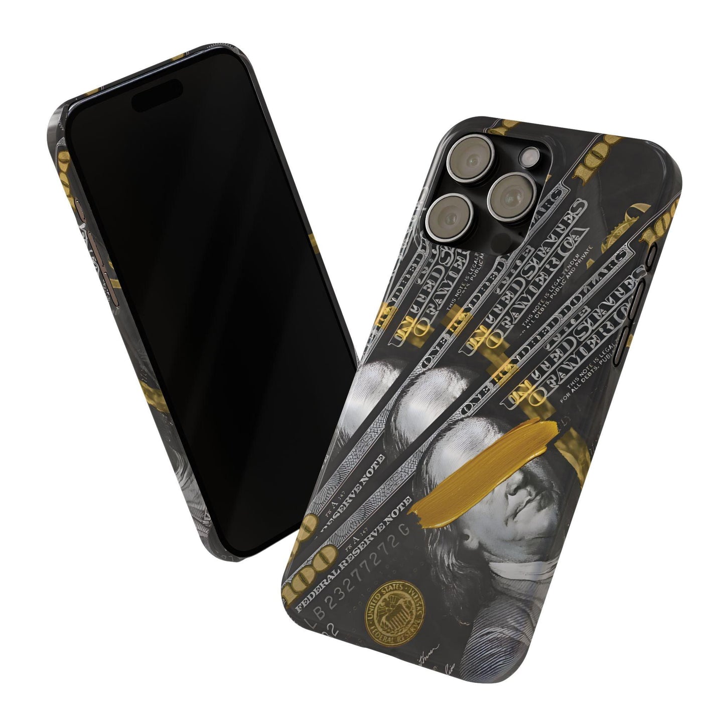 100 US Dollar Slim iPhone Case in Black & Gold - SMARTHOMEGOODIES