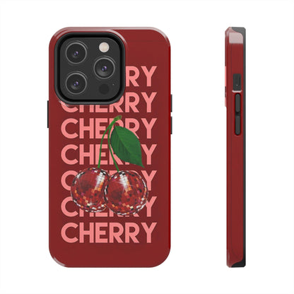 Cherries Disco Inspo iPhone Cases in Cherry Red