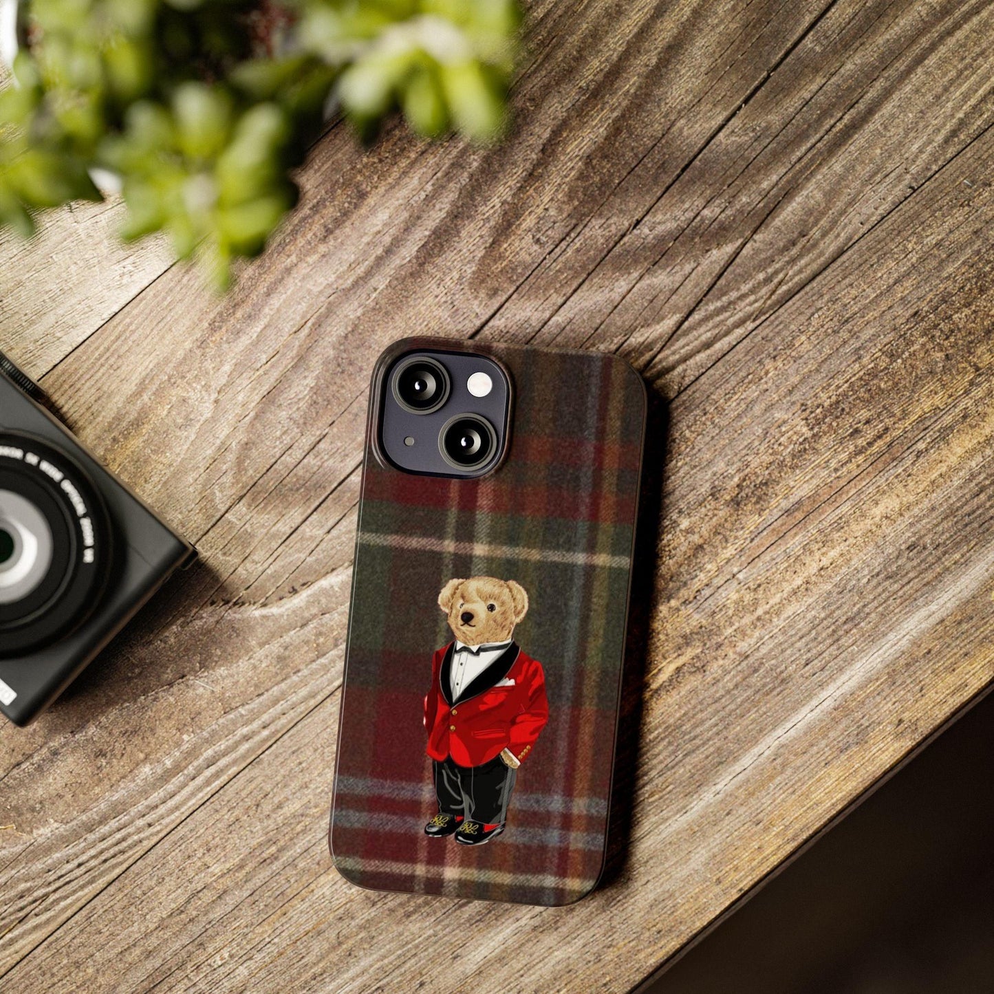 Dapper Bear Plaid Phone Case - Classic Tartan Polo Bear Design iPhone Cases