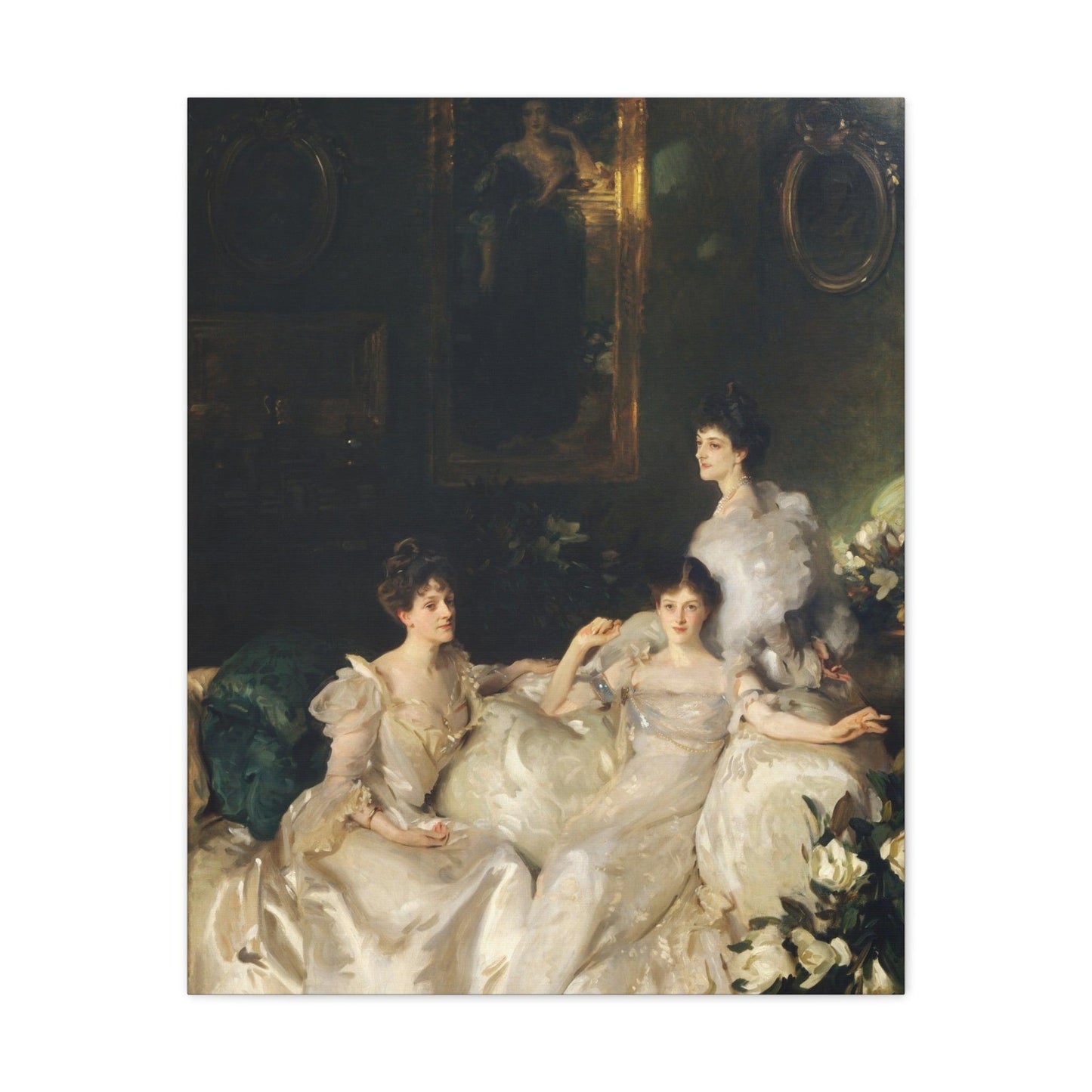 The Wyndham Sisters Lady Elcho, Mrs. Adeane, and Mrs. Tennant (1899) by John Singer Sargent - Canvas Gallery Wraps