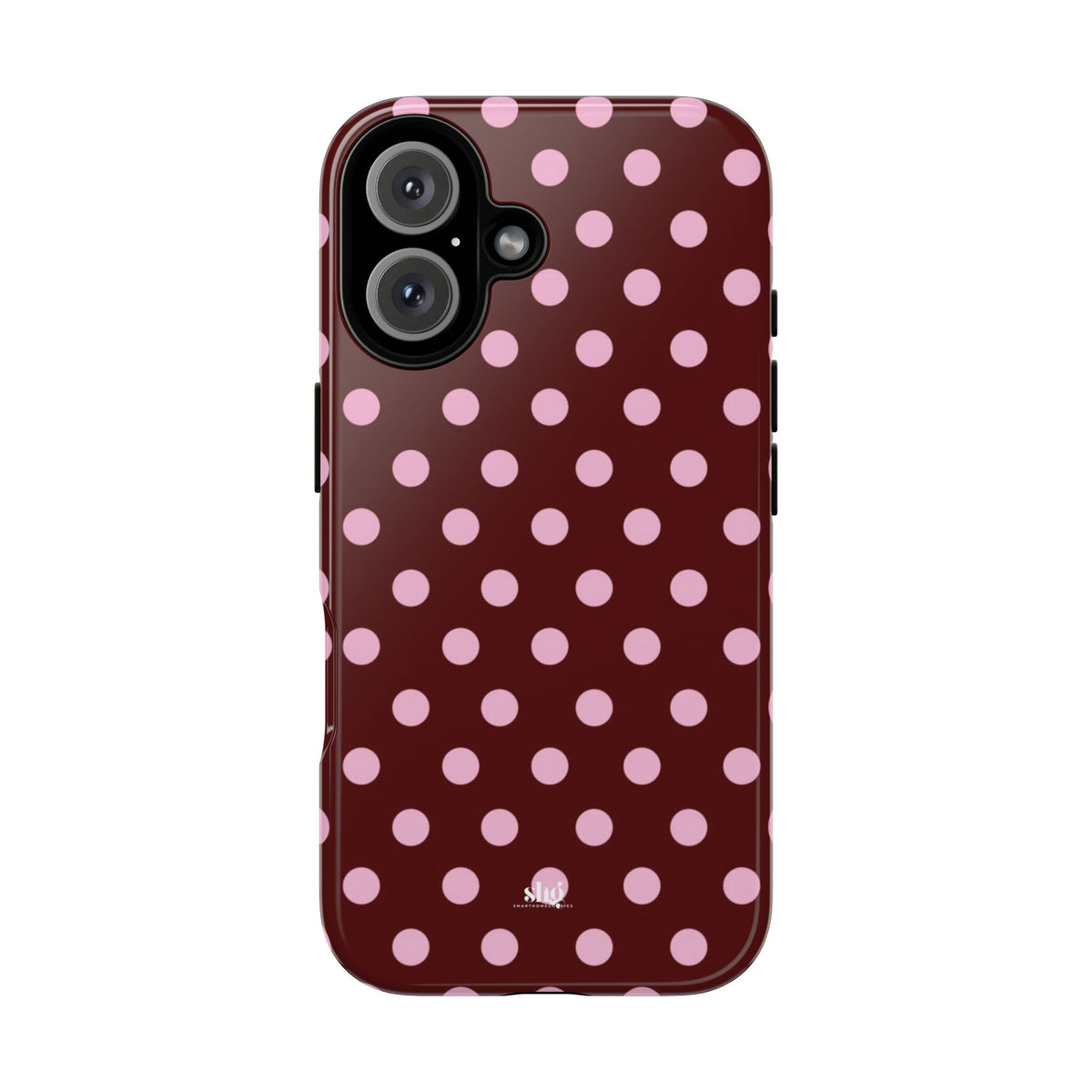 Burgundy Pink Polka Dot Phone Case