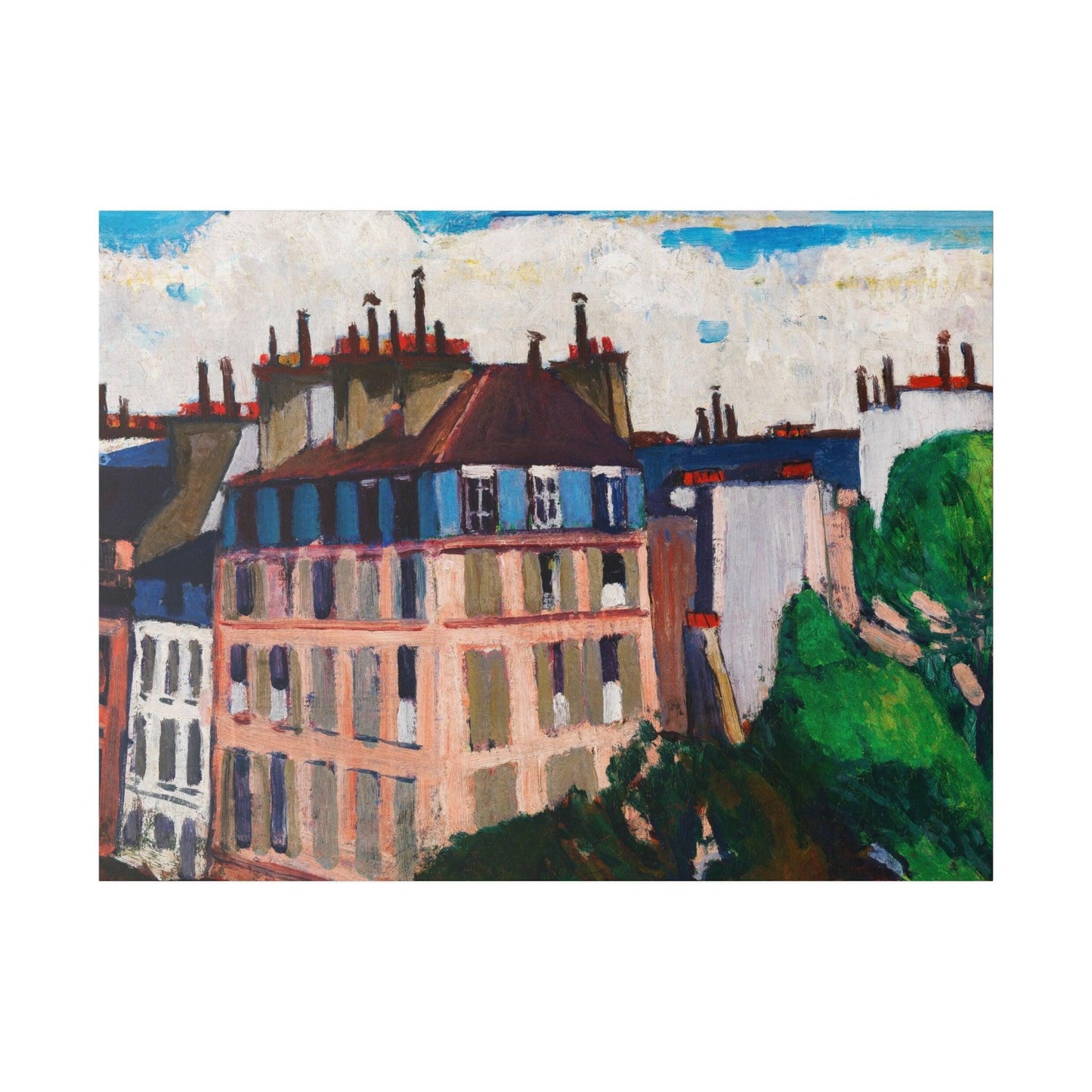 Rooftops, Paris (1909-1912) painting in high resolution by Henry Lyman Sayen - Matte Canvas, Stretched, 0.75"