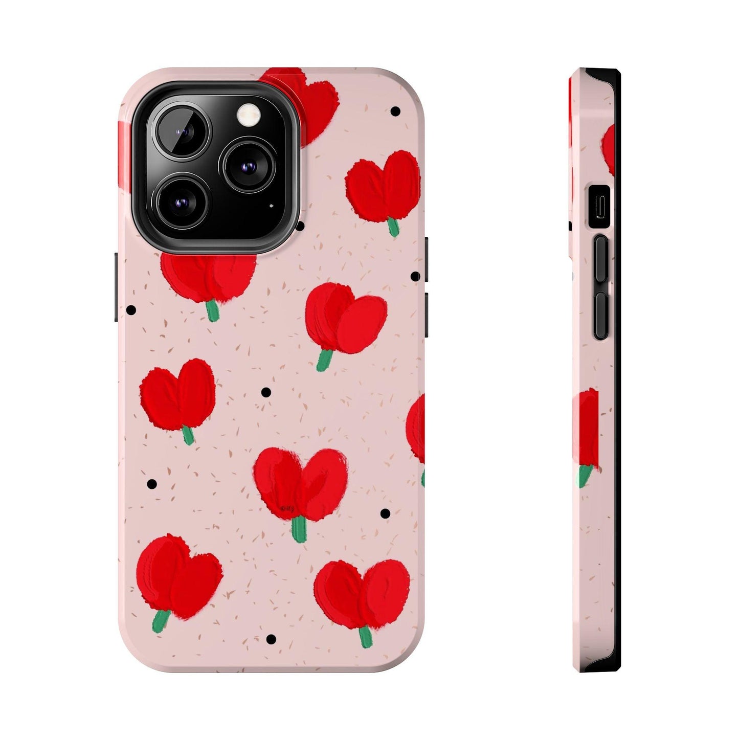 Floral Heart Aesthetic Tough iPhone Cases