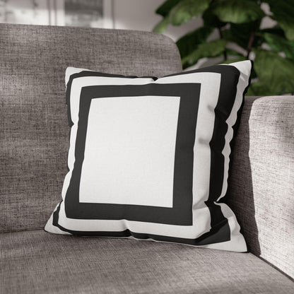 Imperial Edge Luxe Cushion - Monochrome Black and White Spun Polyester Square Pillowcase