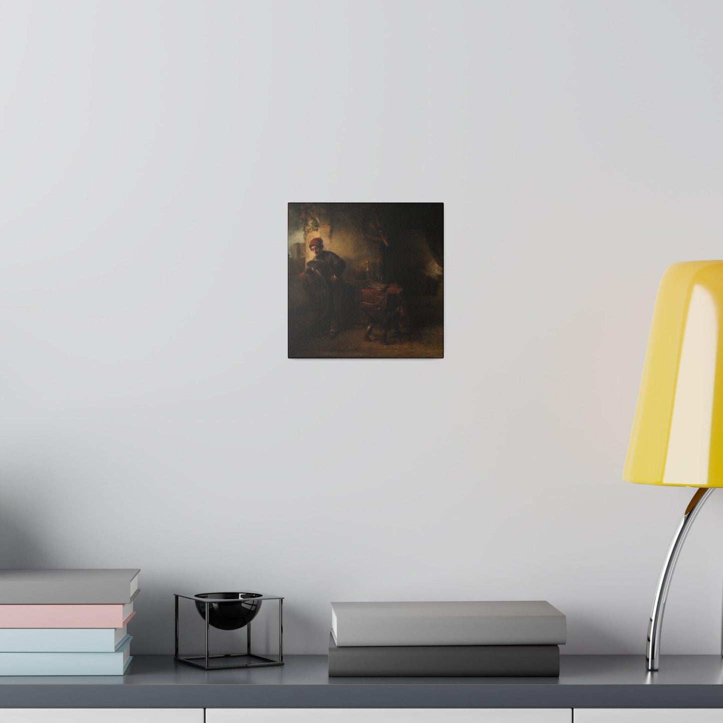 Standing Young Man at the Window in his Study Reading, known as The Student by Rembrandt van Rijn - Matte Canvas, Stretched, 0.75"