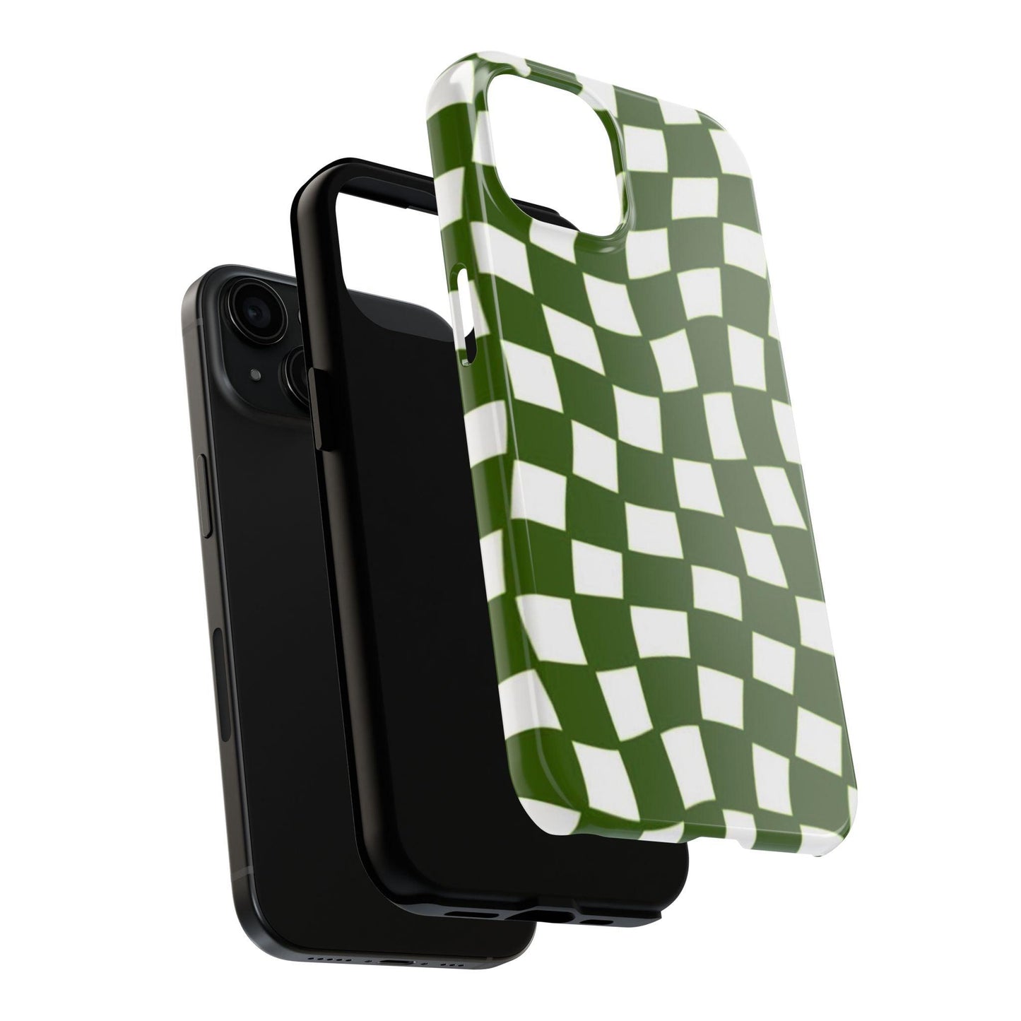 Green Checkmates Tough iPhone Cases