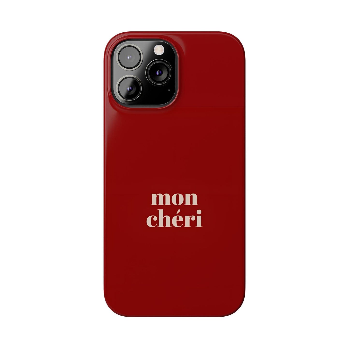 Mon Cheri iPhone Slim Phone Cases (Cherry Red)