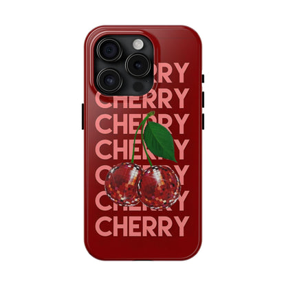 Cherries Disco Inspo iPhone Cases in Cherry Red