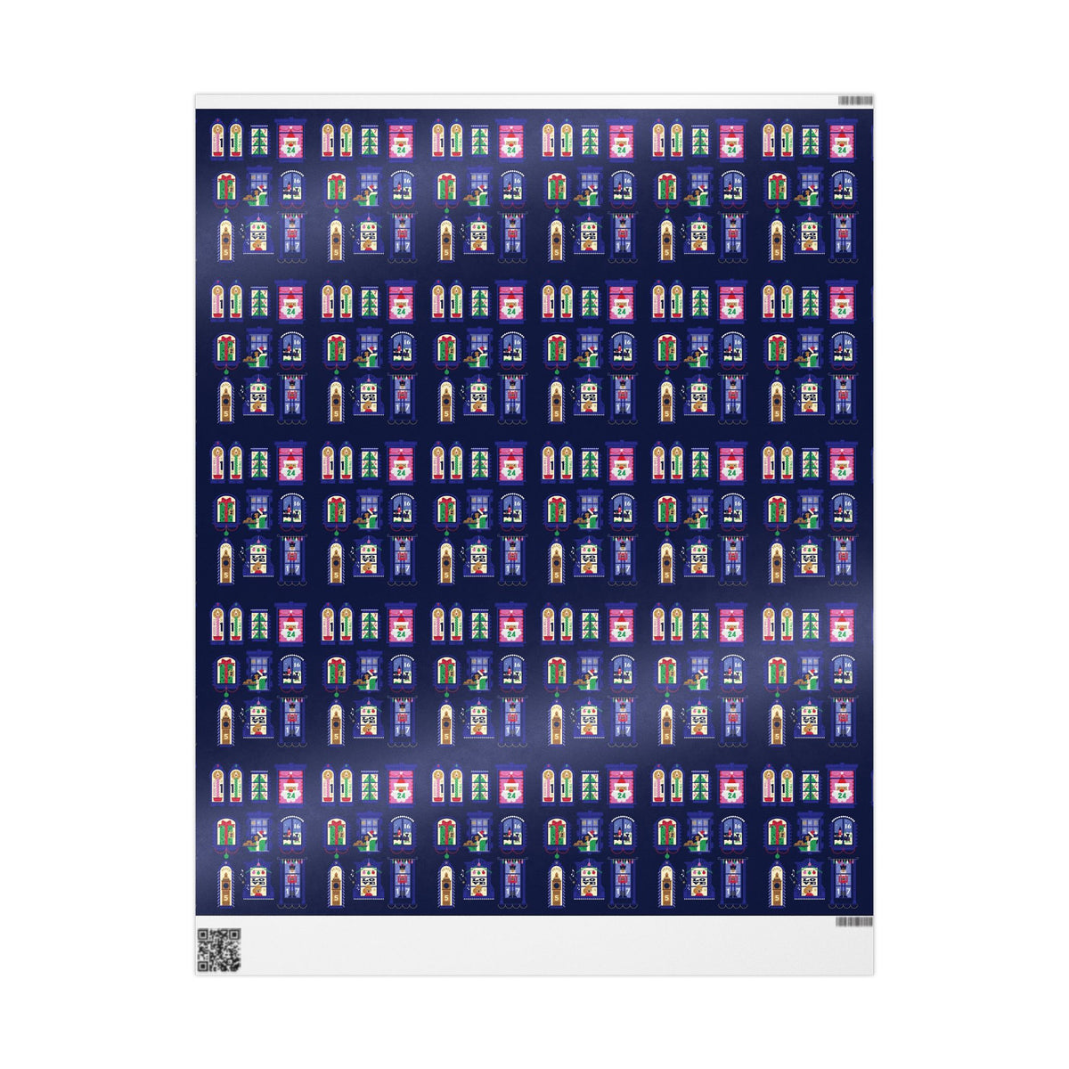 Nutcracker & Festive Windows Midnight Christmas Wrapping Paper