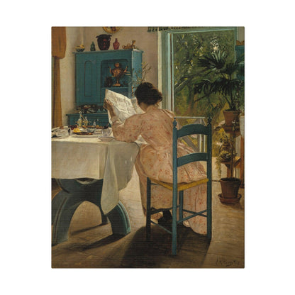 Laurits Andersen Ring Ved frokostbordet og morgenaviserne on a Matte Canvas Stretched 0.75