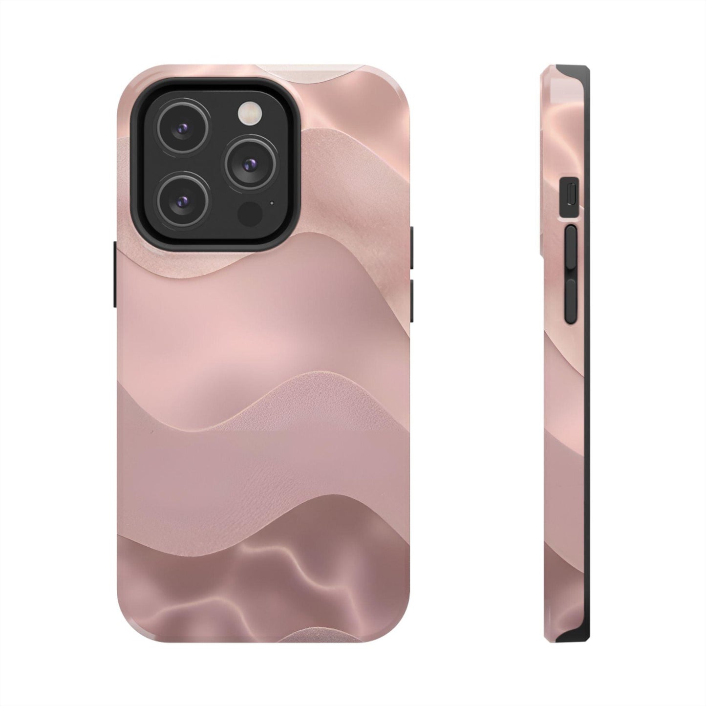 Blush Wave Satin Sandscape Tough iPhone Cases