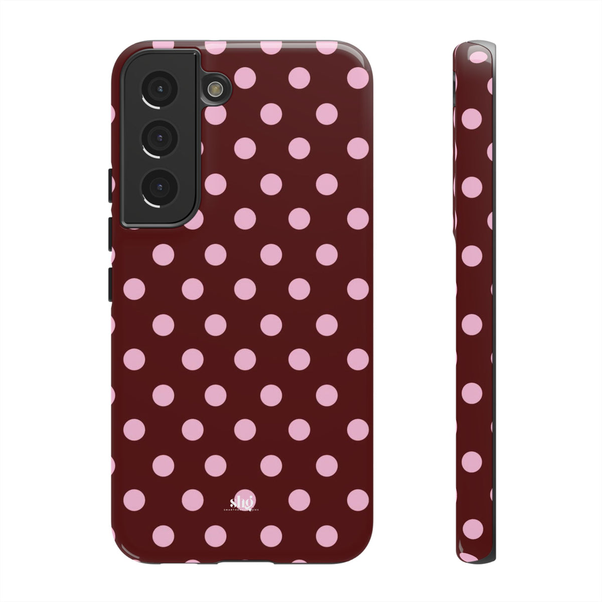 Burgundy Pink Polka Dot Phone Case