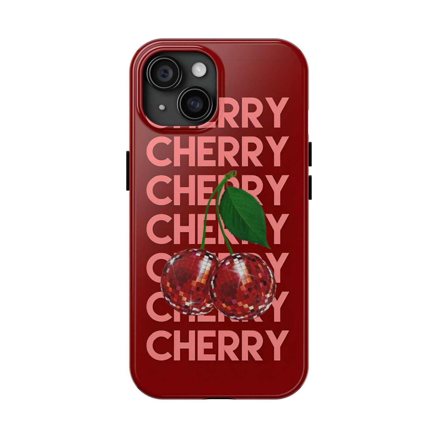 Cherries Disco Inspo iPhone Cases in Cherry Red