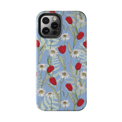 Blooms on Blue Tough iPhone Cases