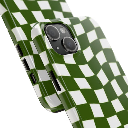 Green Checkmates Tough iPhone Cases